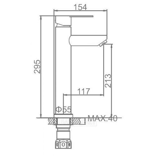 Смеситель для умывальника Ledeme L71103 из нержавеющей стали (L71103)