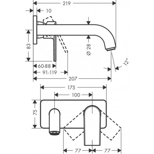 Смеситель для умывальника Hansgrohe Vernis Shape 71578000 хром