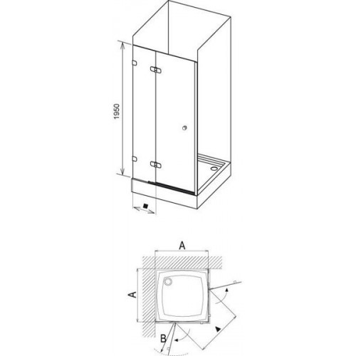 Душевая дверь Ravak Brilliant BSD2 A 100x195 L/R стекло chrom+Transparent