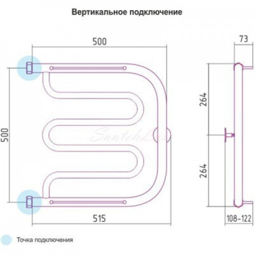 Полотенцесушитель водяной Сунержа Классика Лира 50x50