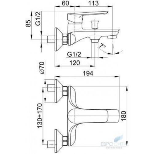 Смеситель для ванны Armatura Tanzanit 5024-010-00