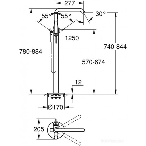 Смеситель Grohe Essence New 23491001 напольный