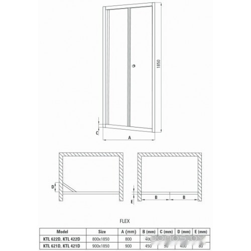 Душевая дверь Deante Flex KTL 622D 80x185