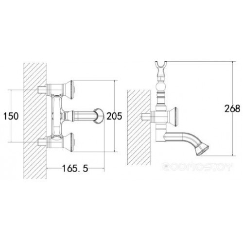 Смеситель Lemark Jasmine LM6614B для ванны с душем