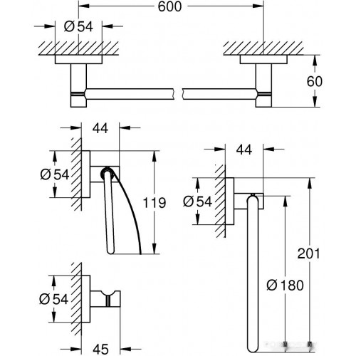 Набор для туалета Grohe Essentials 40776001