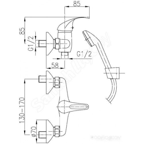 Смеситель Armatura Ecokran Azuryt 5516-520-00