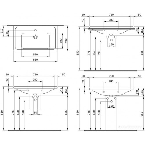 Умывальник Bocchi Taormina Pro Lavabo 1008-001-0126