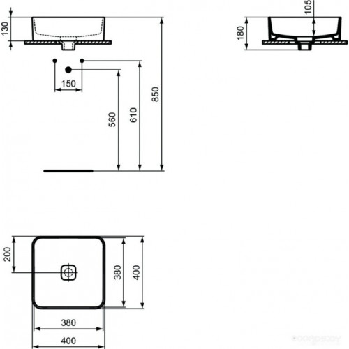 Умывальник Ideal Standard Strada II Square Vessel 40 T296201