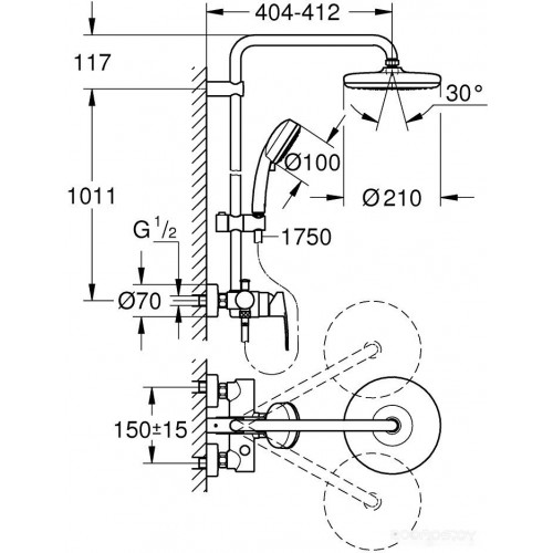 Душевая система Grohe Tempesta Cosmopolitan System 210 26224001