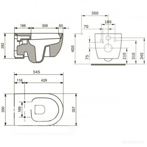 Унитаз Bocchi V-Tondo Rimless 1416-002-0129