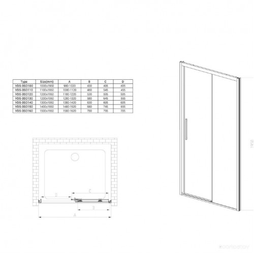 Душевая дверь Vincea Soft VDS-3SO160CL хром/прозрачное