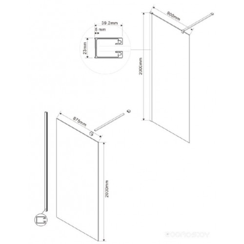 Душевая стенка Vincea Walk-In VSW-1H900CGGM