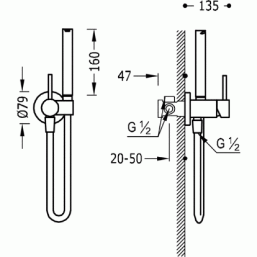 Смеситель псевдобиде Tres Study 1.34.123