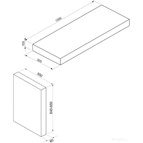 Wellsee Genuine Tree 162023002, 120 см (столешница, опора 2 шт)