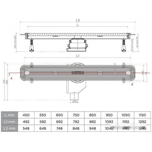 Сифон Pestan Slim Line 950 мм