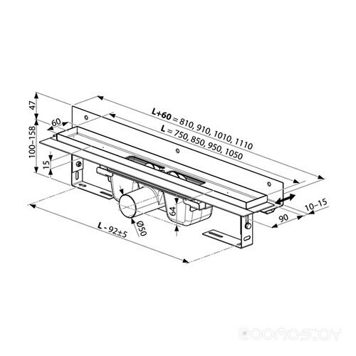 Сифон Ravak Runway 1050 X01634