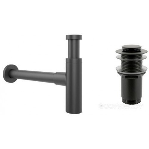 Сифон Wellsee Drainage System 182120002 (сифон, донный клапан, матовый черный)