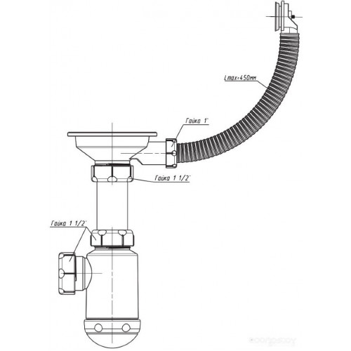 Сифон Санпласт Grand 3 1/2" с круглым переливом