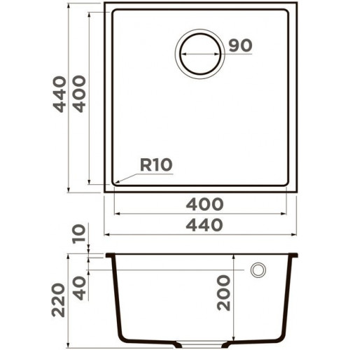 Кухонная мойка Omoikiri Bosen 44-U-GR 4997010 44x44 leningrad grey