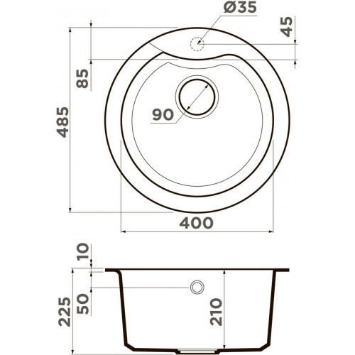 Кухонная мойка Omoikiri Yasugata 48R-DC 4993211 48,5x48,5 темный шоколад