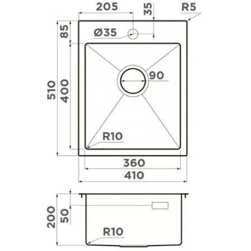 Кухонная мойка Omoikiri Akisame 41-GM 4973094 51x41 вороненая сталь