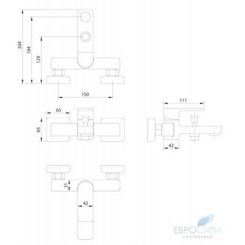 Смеситель для ванны Omnires Baretti BA7830 CR