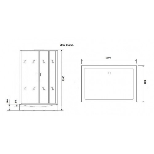 Душевая кабина Niagara Premium NG-6012-01GQL 120x85