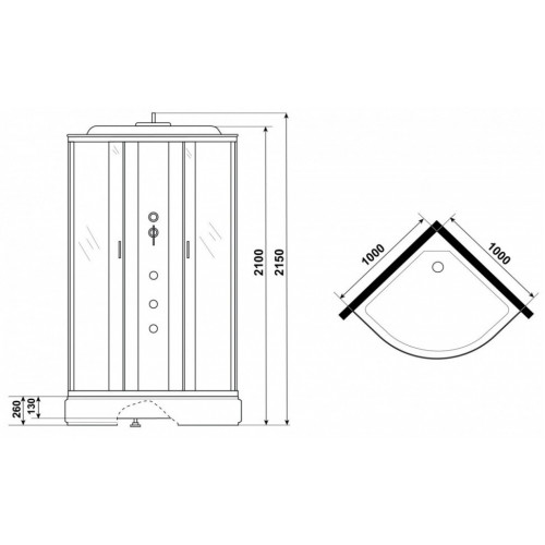 Душевая кабина Niagara NG-3302-14G 100x100