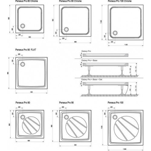 Душевой поддон Ravak PERSEUS PRO 90x90 white