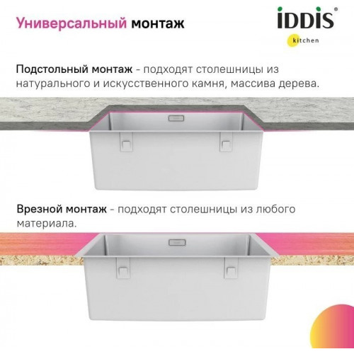 Кухонная мойка Iddis Prim PRI54S0i77 54x44 сатин