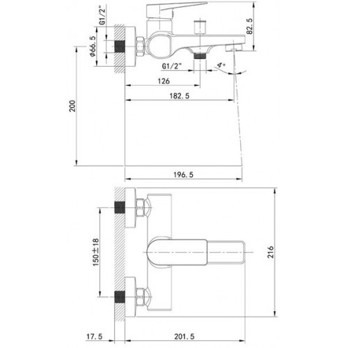 Смеситель для ванны Iddis Bridge BRDSB00i02WA