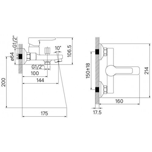 Смеситель для ванны Iddis Sena SENSB00i02WA