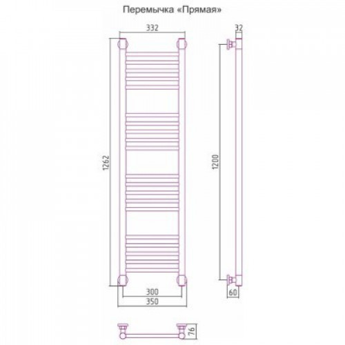 Полотенцесушитель Сунержа Богема+ 1200x300