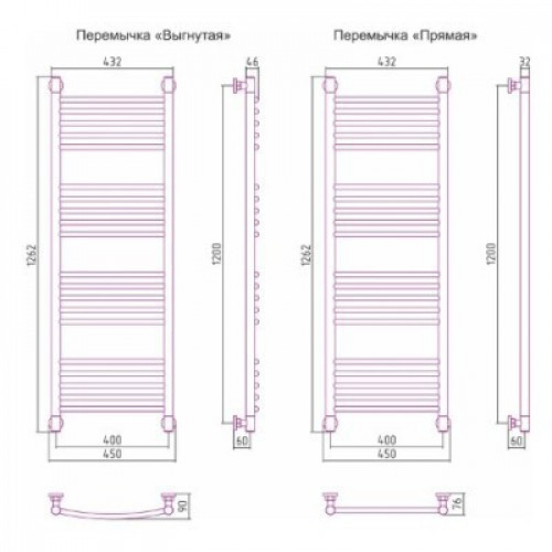 Полотенцесушитель Сунержа Богема+ 1200x400