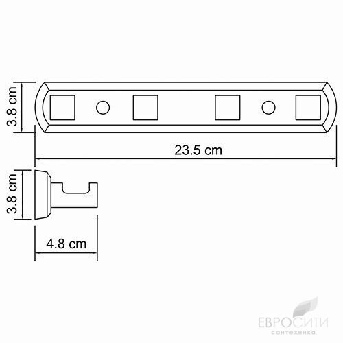 Кронштейн настенный 4 крючка WasserKraft Lippe K-6574