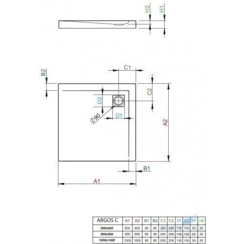 Поддон Radaway Argos C 90x90