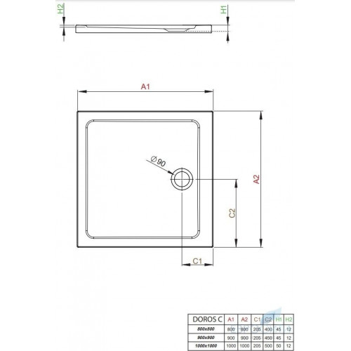 Поддон Radaway Doros C 100x100