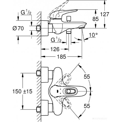 Смеситель Grohe Eurostyle 33591003