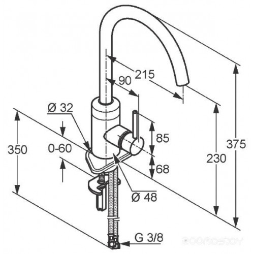 Смеситель Kludi Bozz 42803 0576