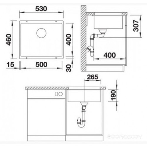 Кухонная мойка Blanco Rotan 500-U 527146 (мягкий белый)