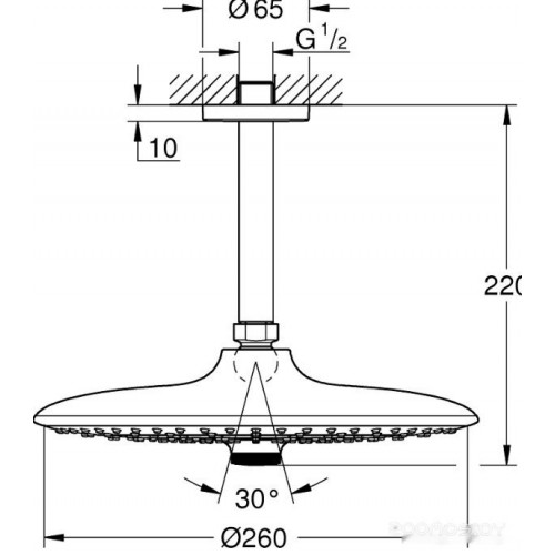 Верхний душ Grohe Euphoria 260 26461000