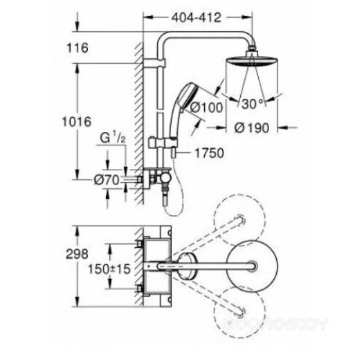 Душевая система Grohe Euphoria System 190 [26249000]