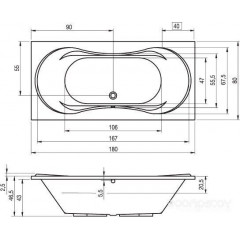 Ванна Riho Supreme 180x80 (с ножками)