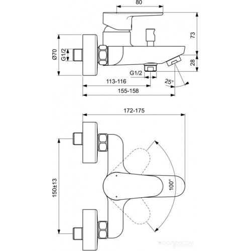 Смеситель Ideal Standard Cerafine O BC500AA