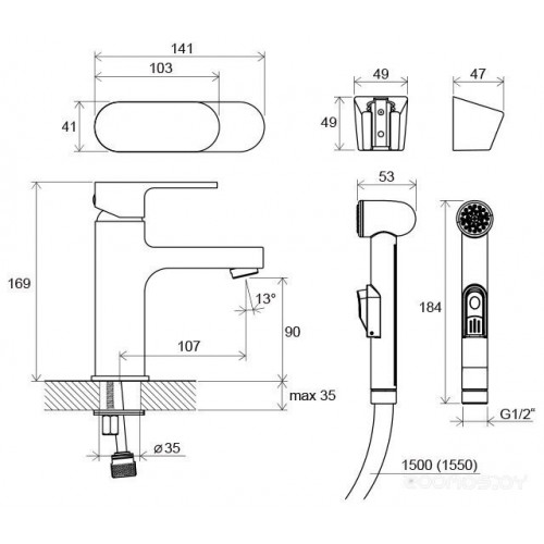 Смеситель Ravak Chrome CR 112.00