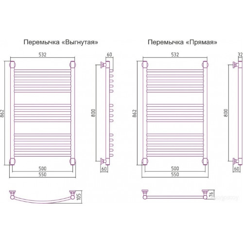 Полотенцесушитель Сунержа Богема+ 800x500 032-0220-8050