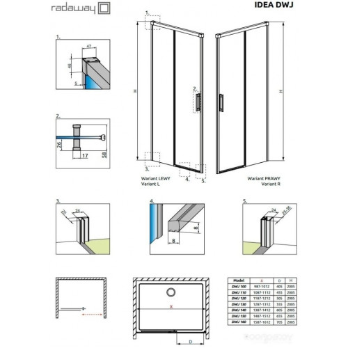 Душевая дверь Radaway Idea DWJ 110 L (левая)