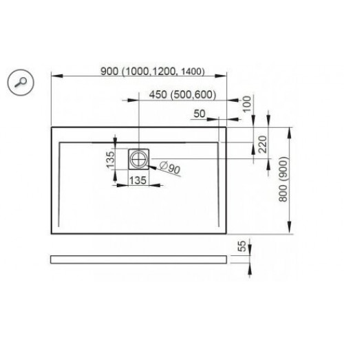 Прямоугольный поддон Radaway Argos D 100x80