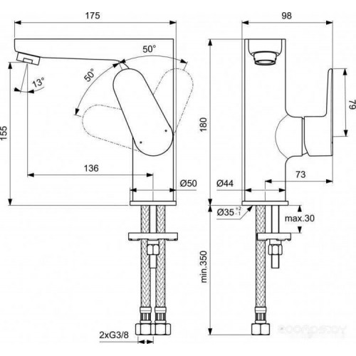 Смеситель Ideal Standard Cerafine O BC555AA