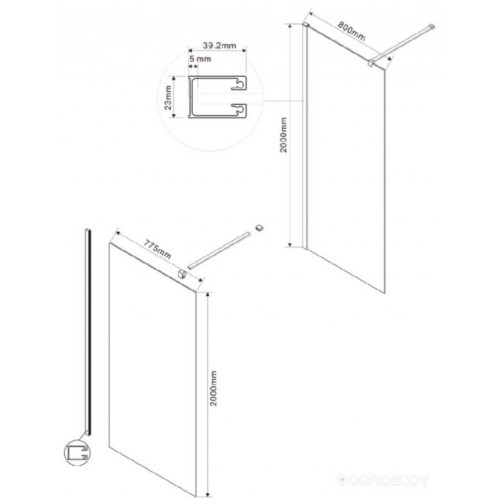 Душевая стенка Vincea Walk-In VSW-1H800CLGM